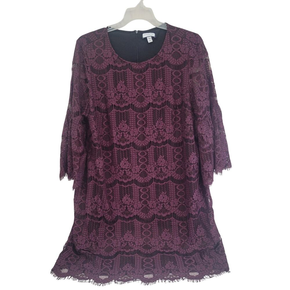 Charter Club Burgundy Lace Midi Dress